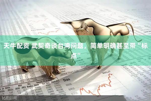 天牛配资 武契奇谈台湾问题，简单明确甚至带“标点”